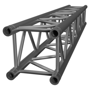Aluminium V290 Square Truss for event staging and structural support, featuring high-strength, lightweight construction with bolted joints for modular.