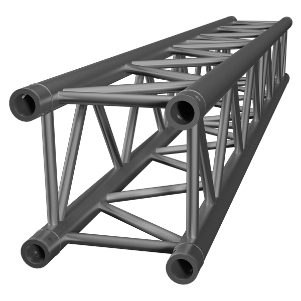 Aluminium V290 Square Truss for event staging and structural support, featuring high-strength, lightweight construction with bolted joints for modular.