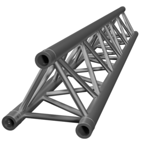 Aluminum v290 triangular truss with a robust lattice structure, designed for event staging and professional rigging applications.