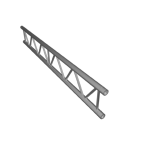 Anodized aluminum truss segment with triangular lattice structure for event rigging and stage support, featuring quick-connect couplers for modular as.